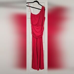 Elegant Red One-Shoulder Jumpsuit